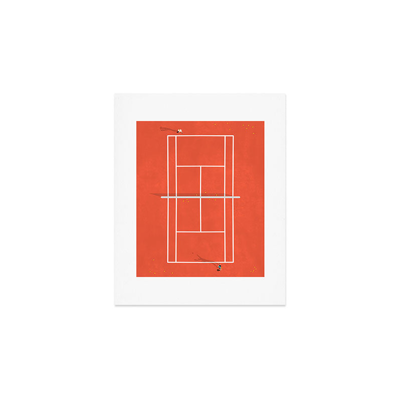 Clay Tennis Court From Above  Art Print Gallery Image 1