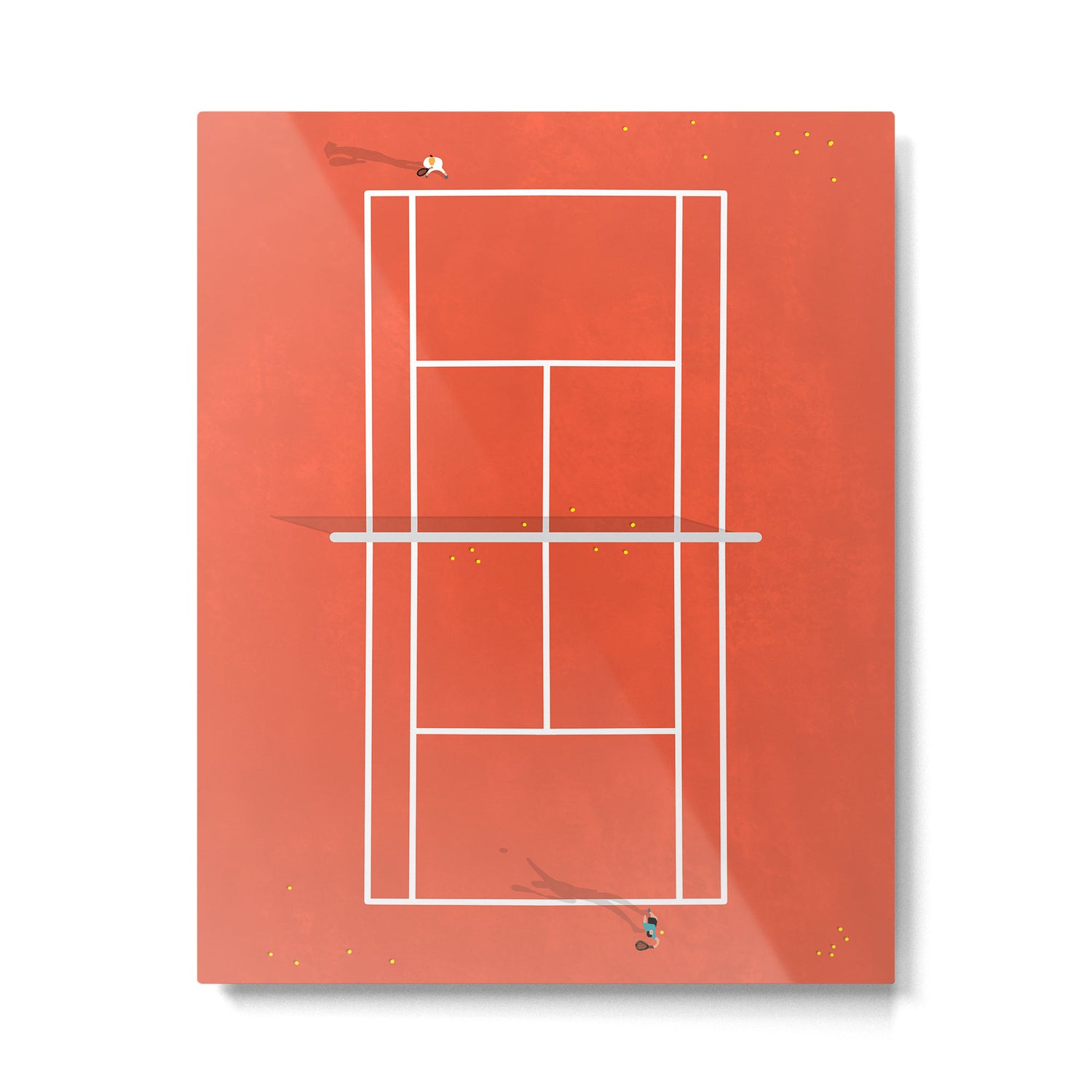 Clay Tennis Court From Above  Metal Print Gallery Image 4