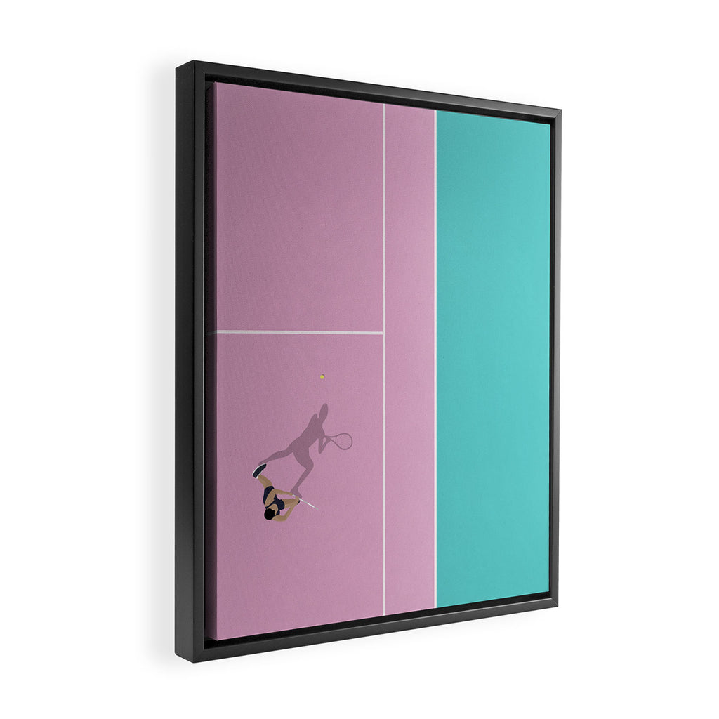 Pink Tennis Court  Framed Canvas Print Gallery Image 2