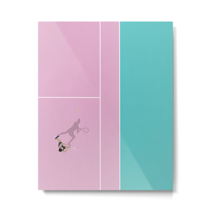 Pink Tennis Court  Metal Print Gallery Image 1