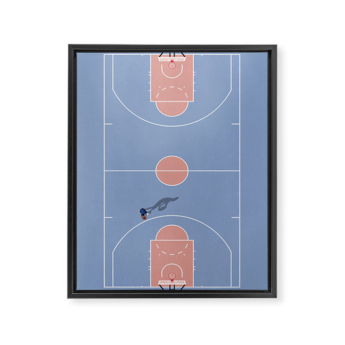 Playing Basketball | Pastel Colors Basketball Colors  Framed Canvas Print Gallery Image 1
