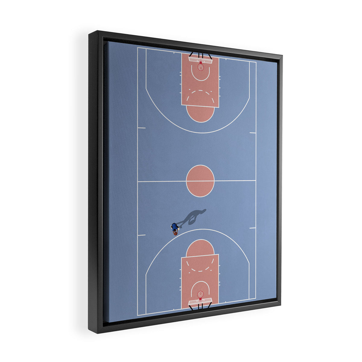 Playing Basketball | Pastel Colors Basketball Colors  Framed Canvas Print Gallery Image 2