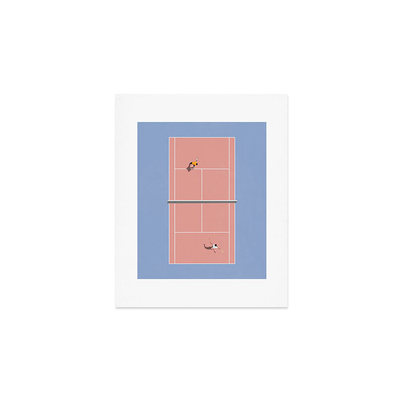 Playing Tennis | Pastel Colors Tennis Court  Art Print Gallery Image 1