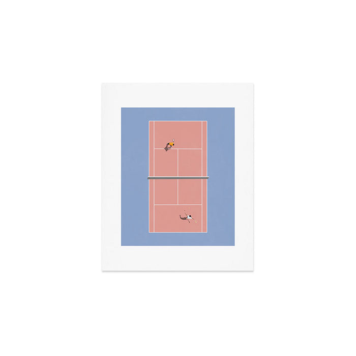 Playing Tennis | Pastel Colors Tennis Court  Art Print Gallery Image 1