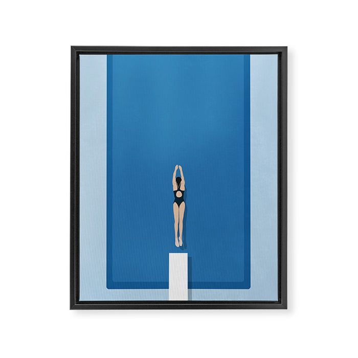 Pool Day Framed Canvas Print Gallery Image 1