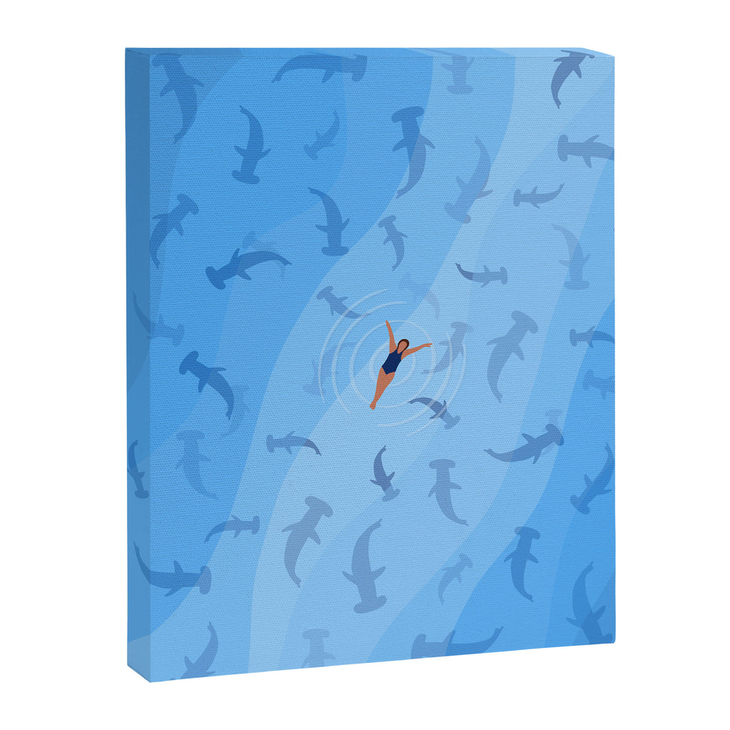 Shark Beach Swimmer  Canvas Print Gallery Image 6