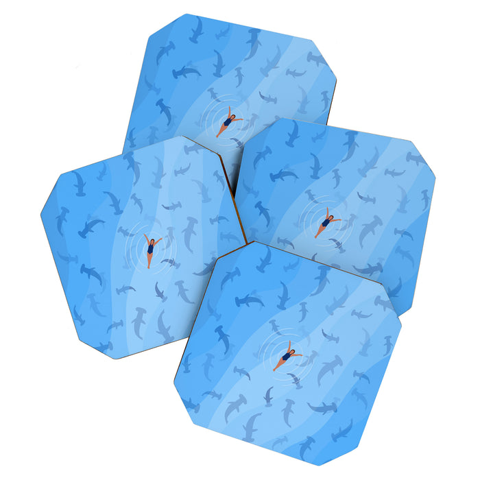 Shark Beach Swimmer  Coaster Gallery Image 1