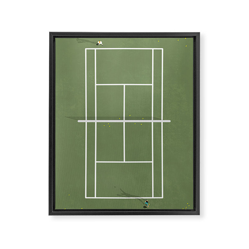 Tennis Court From Above | Illustration  Framed Canvas Print Gallery Image 6