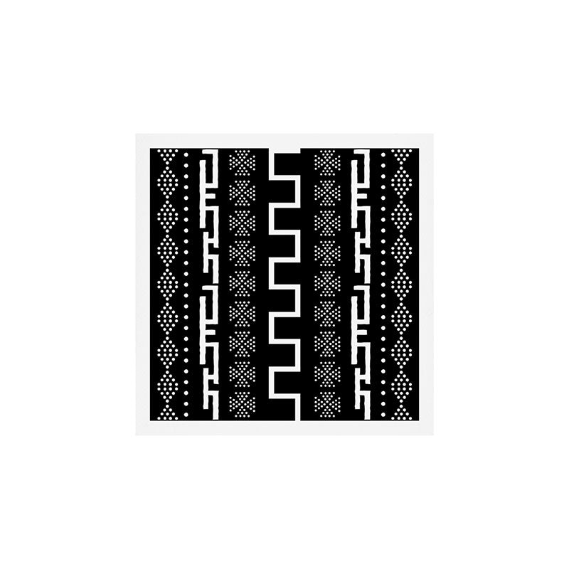 Abstract Black and White African Mud Cloth Design Art Print Gallery Image 1