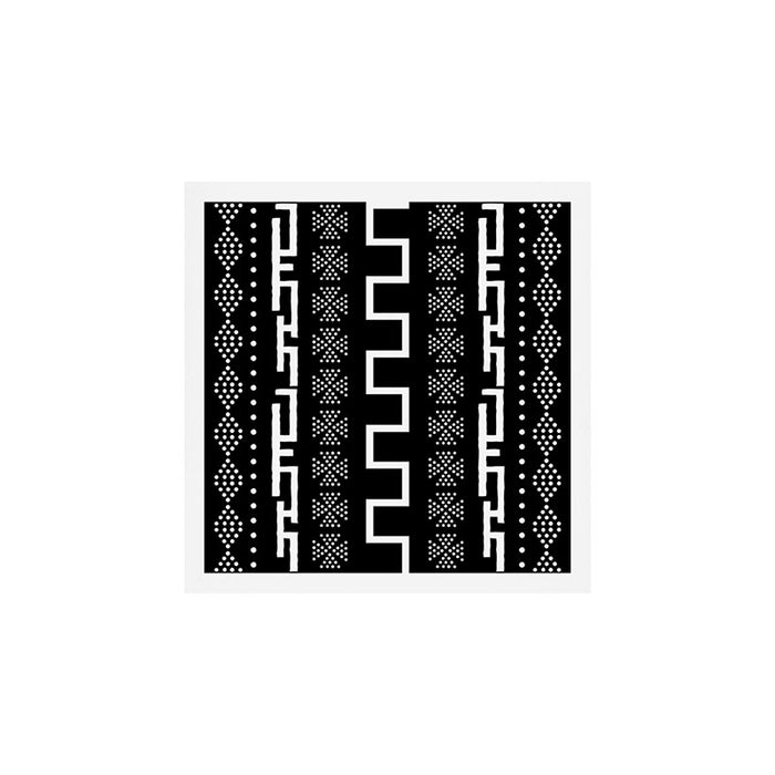 Abstract Black and White African Mud Cloth Design Art Print Gallery Image 1