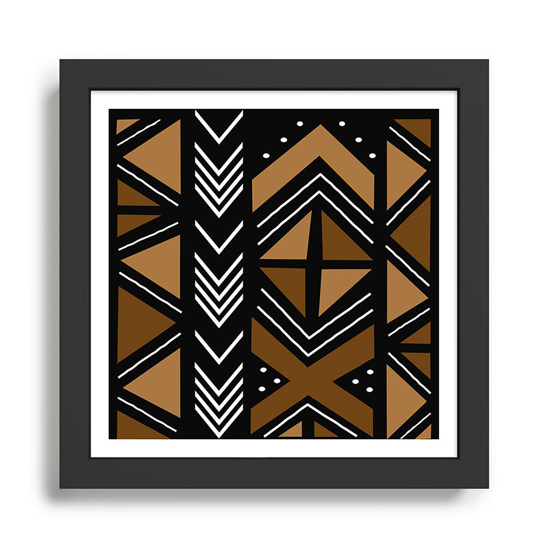 African Mudcloth Bogolan Traditional Fabric Design Framed Art Print Gallery Image 1