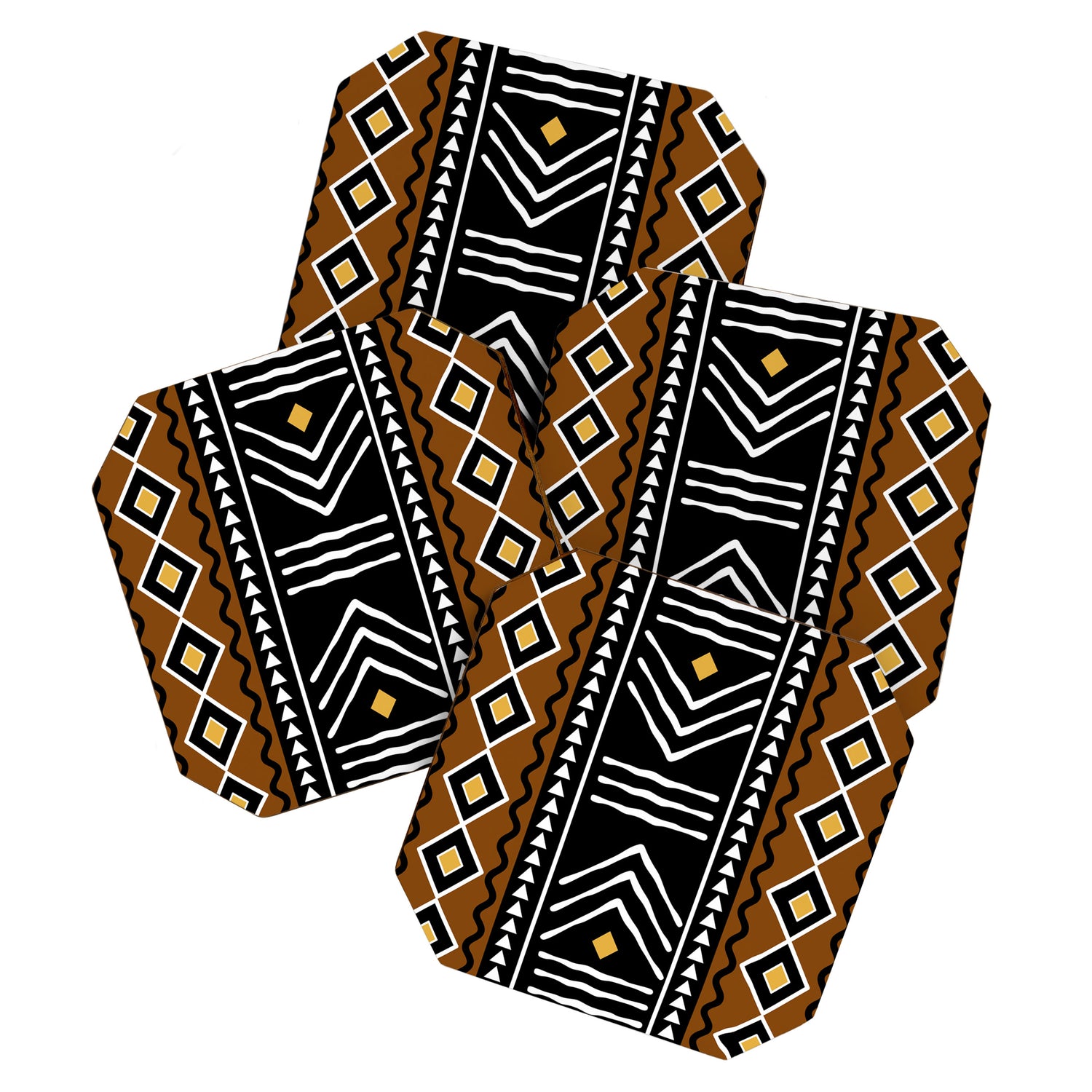 Tribal African Bogolan Fabric Art Design Coaster Gallery Image 1