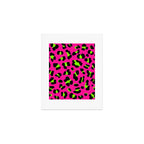 80s Neon Pink and Lime Green Leopard Art Print Gallery Image 1