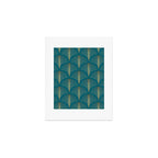 Art Deco Gold Fans on Turquoise Art Print Gallery Image 1