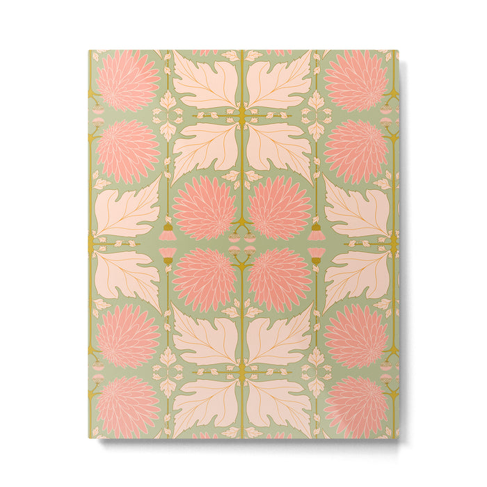 Art Nouveau Bohemian Peach Floral Botanical Metal Print Gallery Image 1