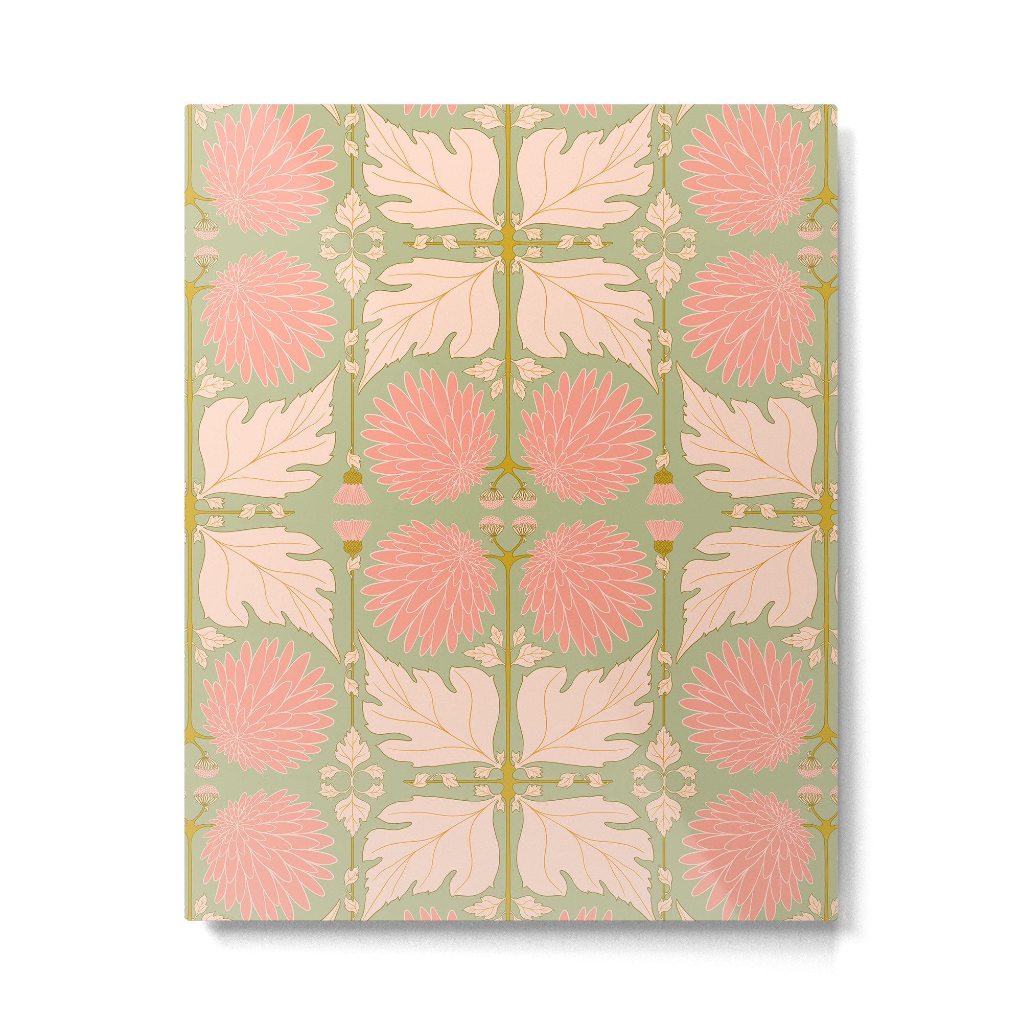 Art Nouveau Bohemian Peach Floral Botanical Metal Print Gallery Image 6