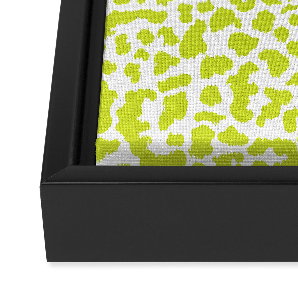 Chartreuse French Leopard Print Framed Canvas Print Gallery Image 3