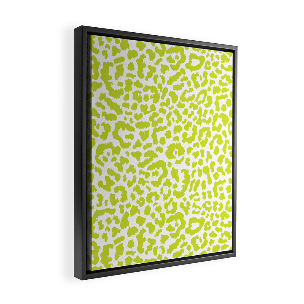 Chartreuse French Leopard Print Framed Canvas Print Gallery Image 2