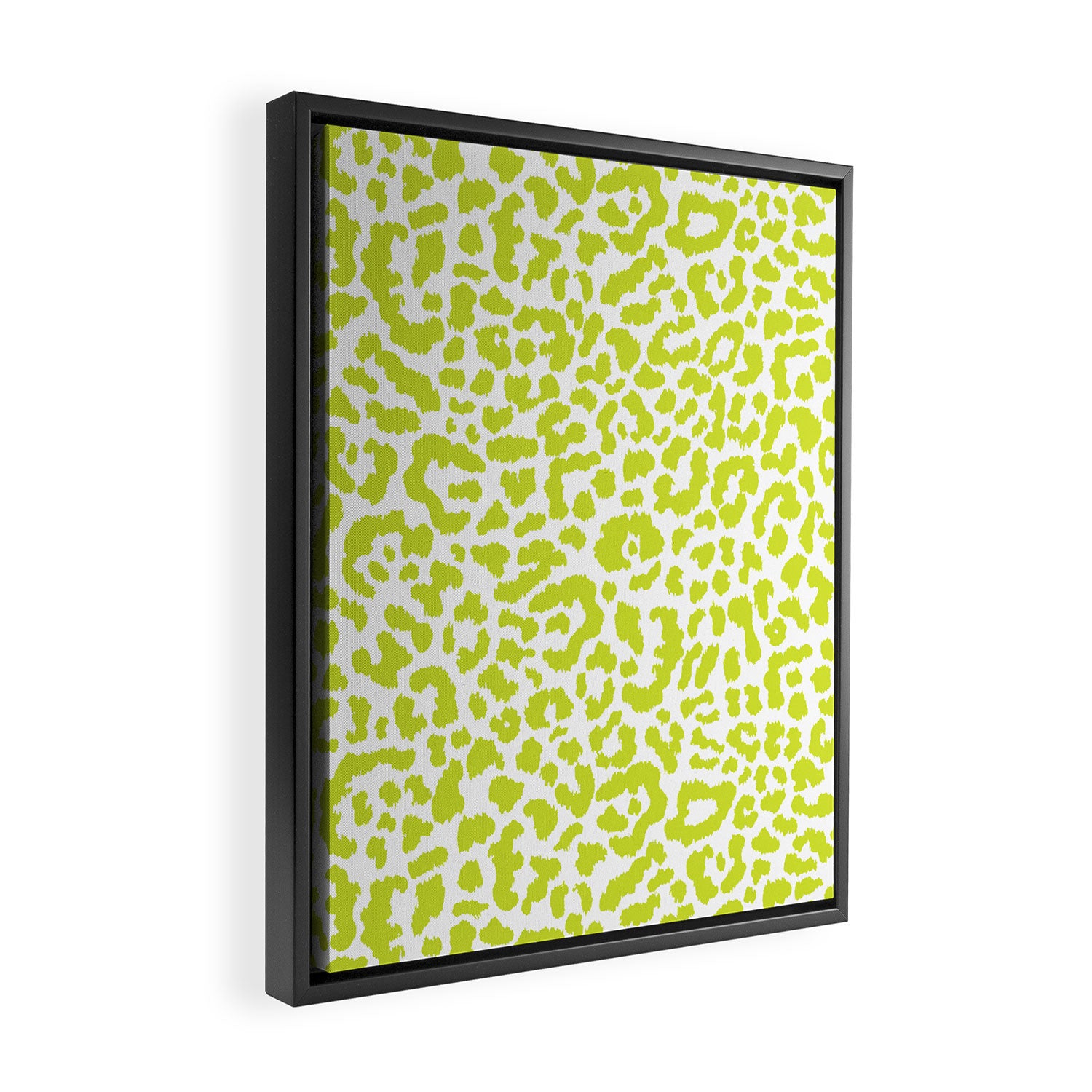 Chartreuse French Leopard Print Framed Canvas Print Gallery Image 2
