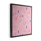 Collection of Retro Tennis Racquets on Pink Framed Canvas Print Gallery Image 2
