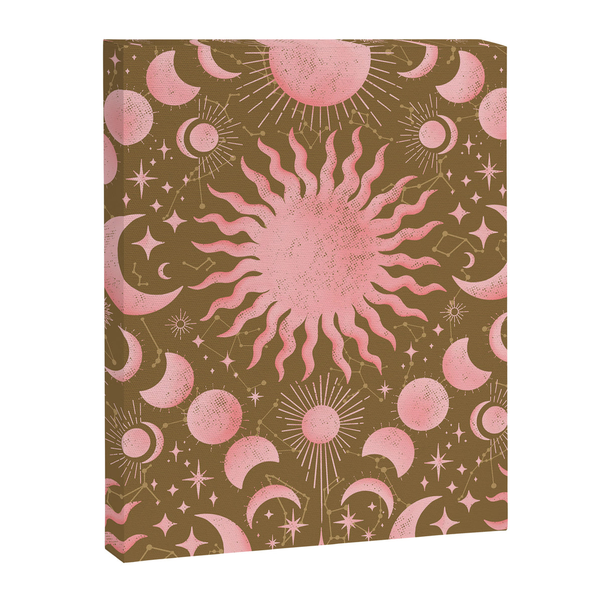 Dusty Pink Boho Celestial Canvas Print Gallery Image 8