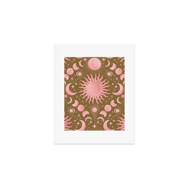 Dusty Pink Boho Celestial Art Print Gallery Image 1