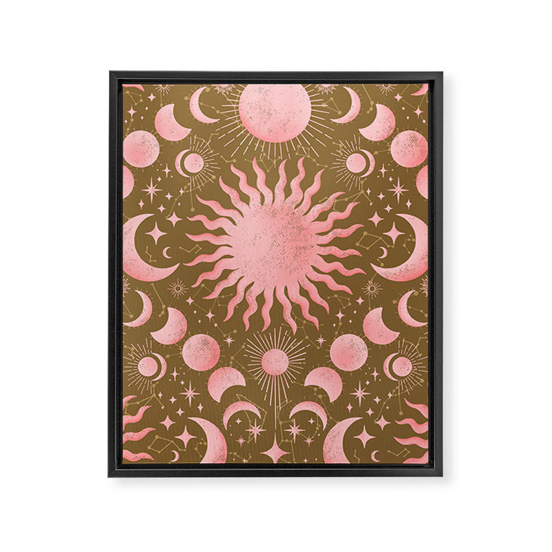 Dusty Pink Boho Celestial Framed Canvas Print Gallery Image 8