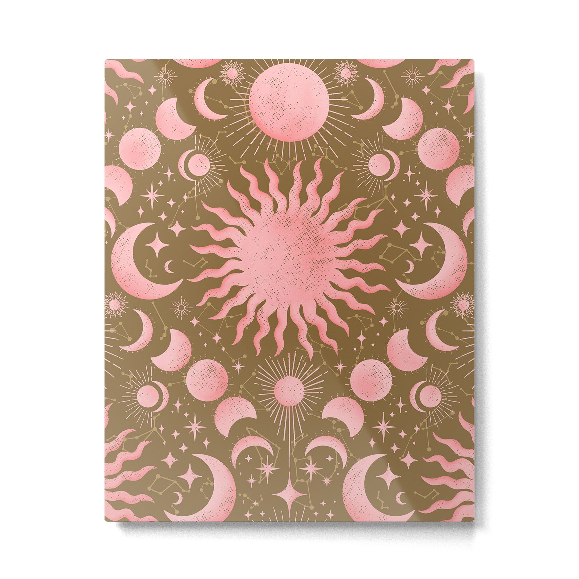 Dusty Pink Boho Celestial Metal Print Gallery Image 6