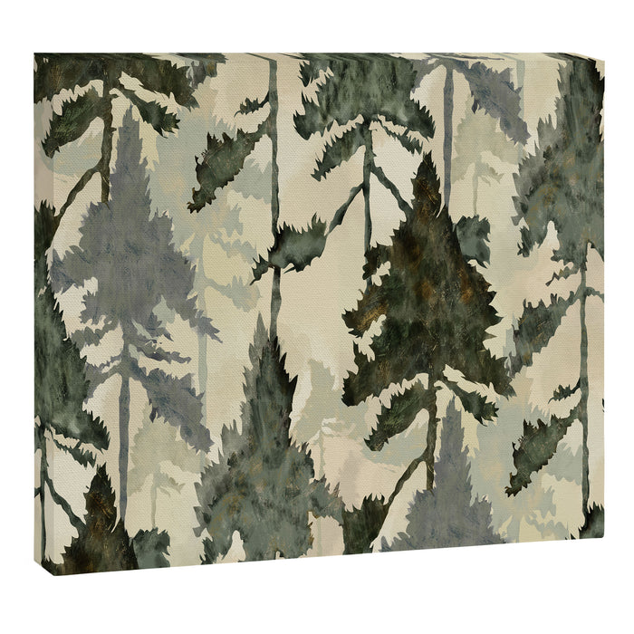 Enchanted Watercolor Pine Forest Canvas Print Gallery Image 1