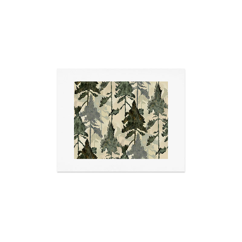 Enchanted Watercolor Pine Forest Art Print Gallery Image 1