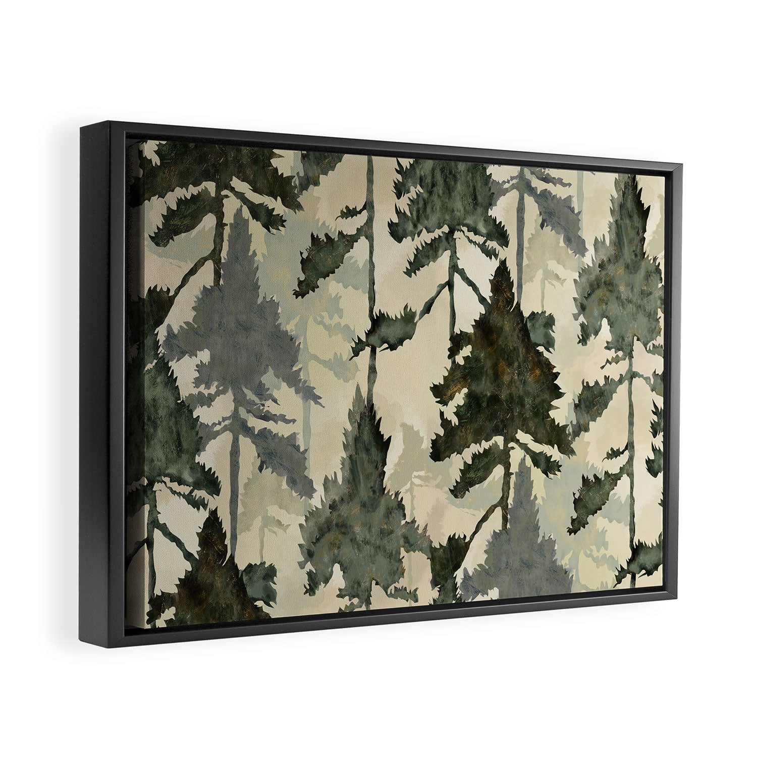 Enchanted Watercolor Pine Forest Framed Canvas Print Gallery Image 2