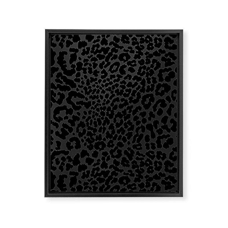 Goth Black Leopard Animal Print Framed Canvas Print Gallery Image 8