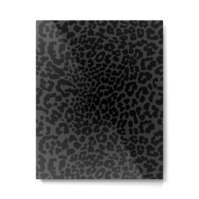Goth Black Leopard Animal Print Metal Print Gallery Image 1