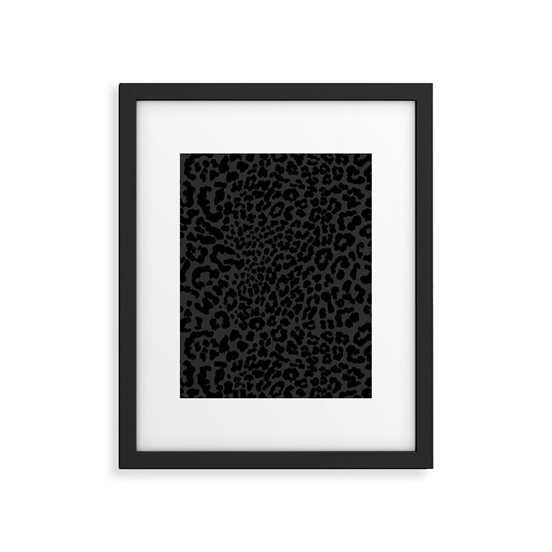 Goth Black Leopard Animal Print Framed Art Print Gallery Image 6