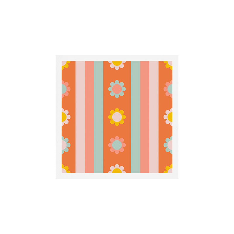 Groovy 70s Flowers & Stripes Art Print Gallery Image 1