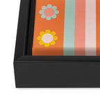 Groovy 70s Flowers & Stripes Framed Canvas Print Gallery Image 3