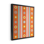 Groovy 70s Flowers & Stripes Framed Canvas Print Gallery Image 2