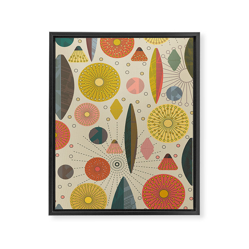 Mid Century Modern Eucalyptus with Retro Vibes Framed Canvas Print Gallery Image 6