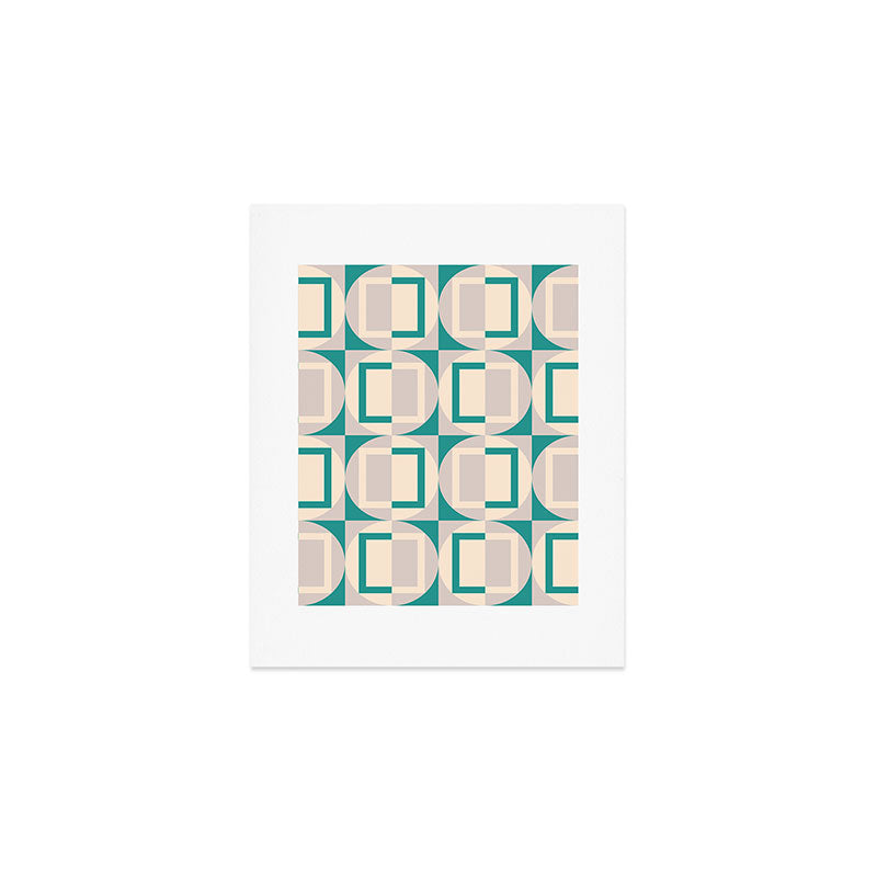 Mid Century Modern Geometric Fusion Art Print Gallery Image 1