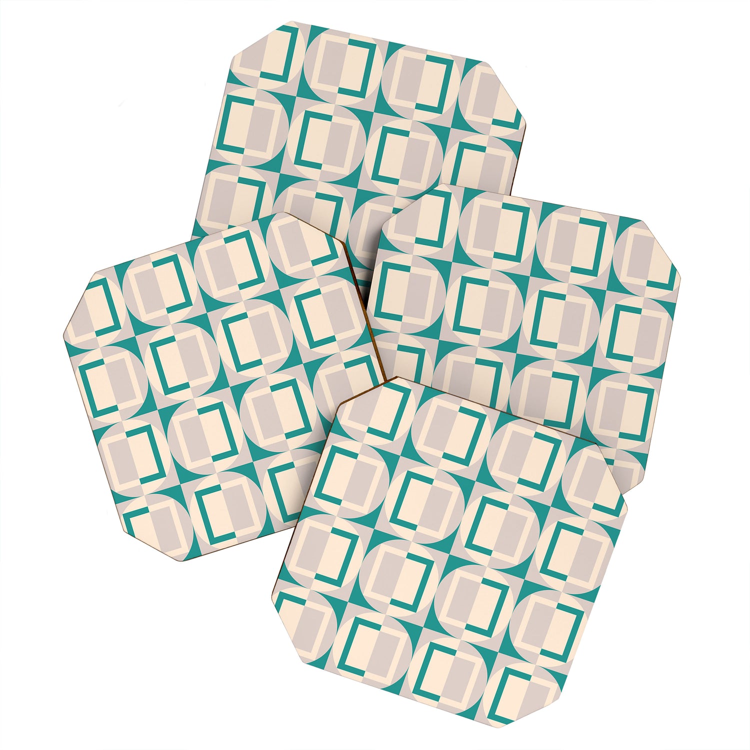 Mid Century Modern Geometric Fusion Coaster Gallery Image 1