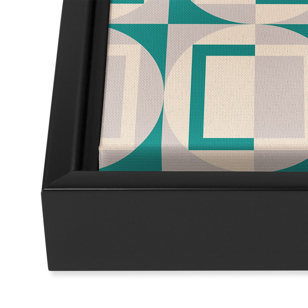 Mid Century Modern Geometric Fusion Framed Canvas Print Gallery Image 3