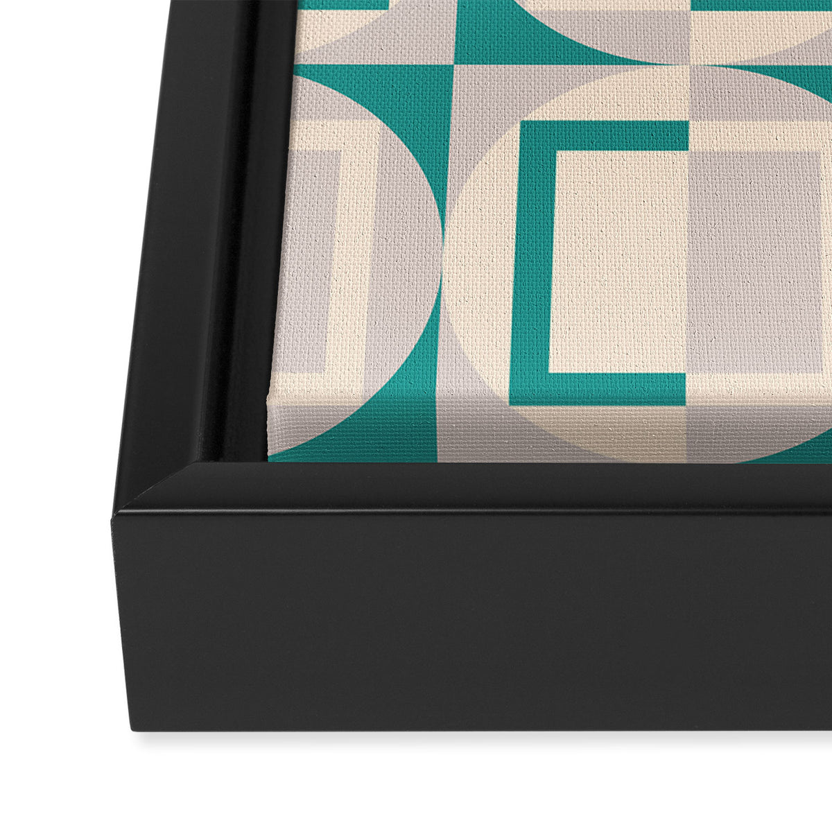 Mid Century Modern Geometric Fusion Framed Canvas Print Gallery Image 3