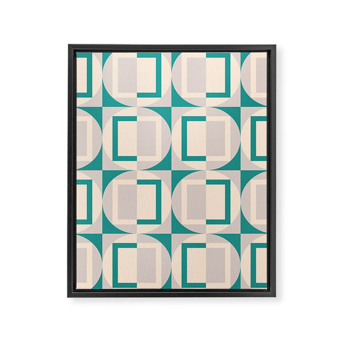 Mid Century Modern Geometric Fusion Framed Canvas Print Gallery Image 1