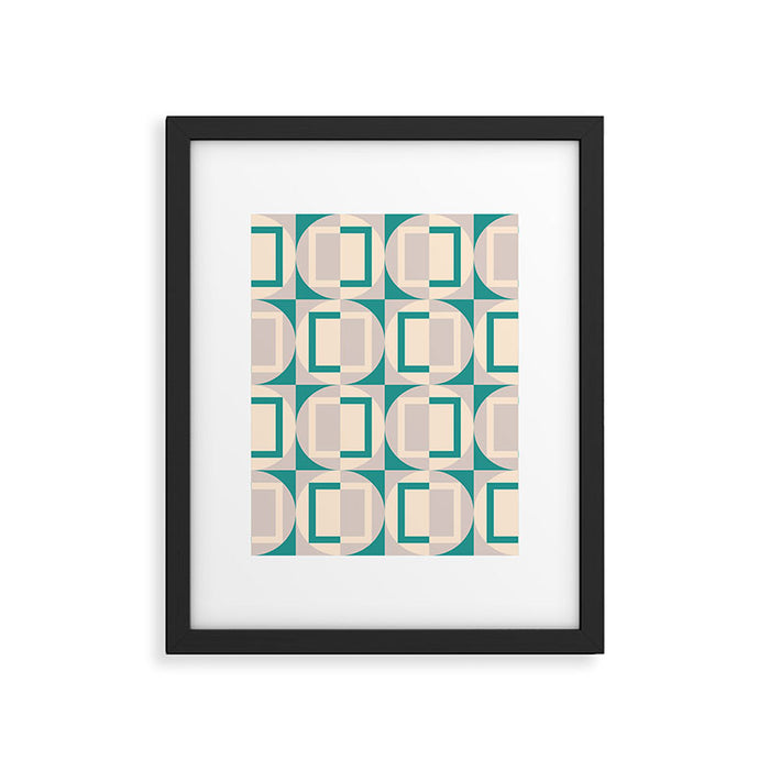 Mid Century Modern Geometric Fusion Framed Art Print Gallery Image 1