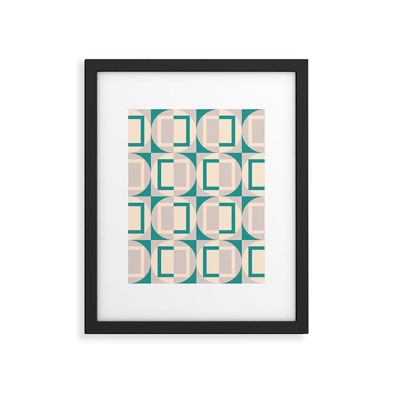 Mid Century Modern Geometric Fusion Framed Art Print Gallery Image 6