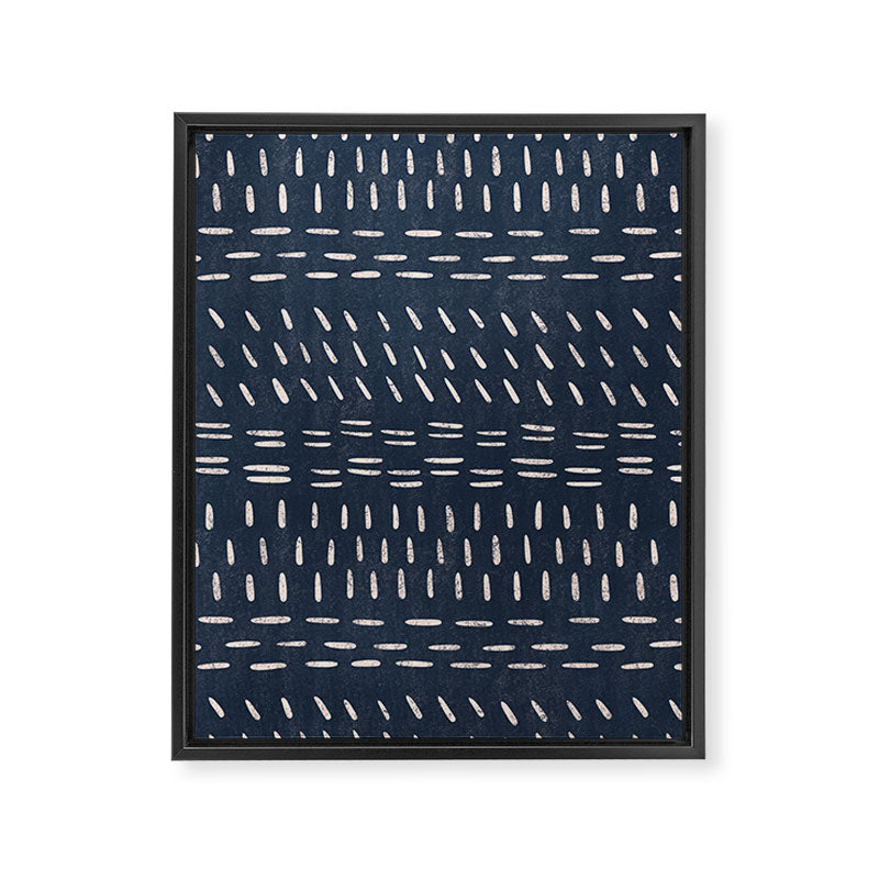 Mudcloth Distress Denim Framed Canvas Print Gallery Image 8