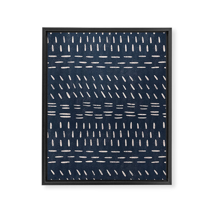 Mudcloth Distress Denim Framed Canvas Print Gallery Image 1