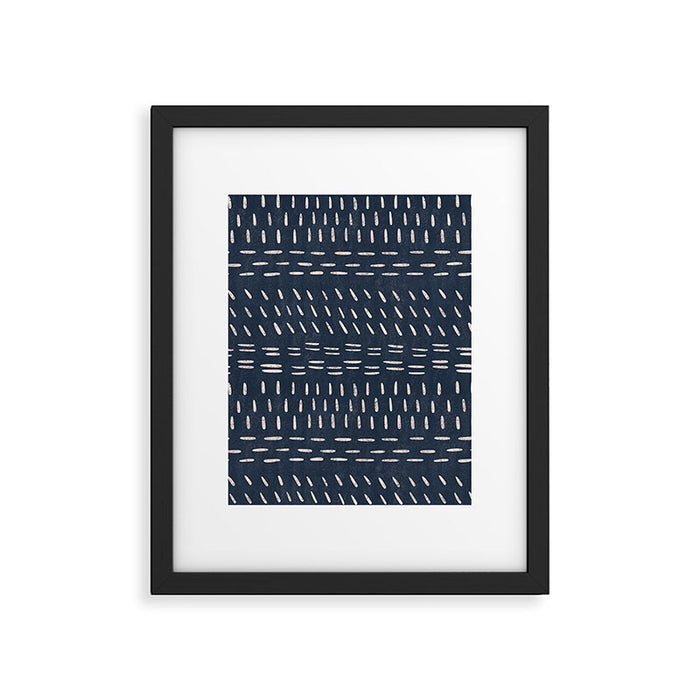 Mudcloth Distress Denim Framed Art Print Gallery Image 1