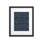 Mudcloth Distress Denim Framed Art Print Gallery Image 6