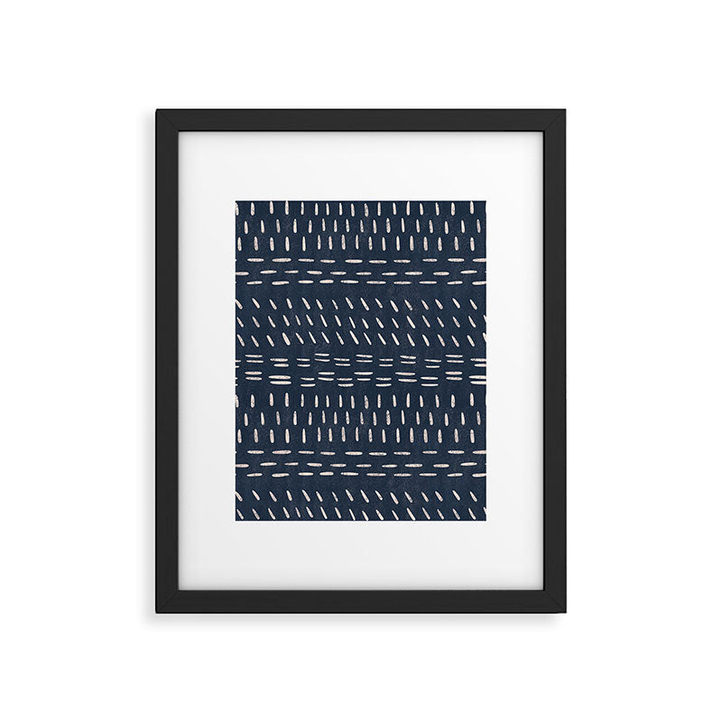 Mudcloth Distress Denim Framed Art Print Gallery Image 6